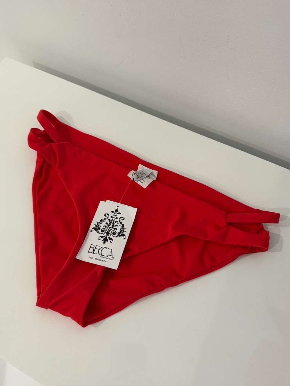 BECCA Bright Red Girls' Swim Bottoms with Side Straps